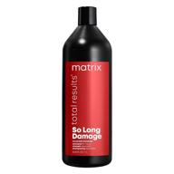 восстановление и укрепление поврежденных волос с помощью шампуня matrix total results so long damage. logo