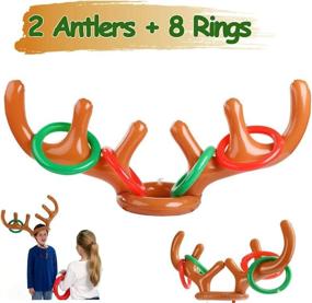 img 1 attached to Inflatable Reindeer Antler Ring Toss Game Set (2-Pack) for Christmas Xmas Party