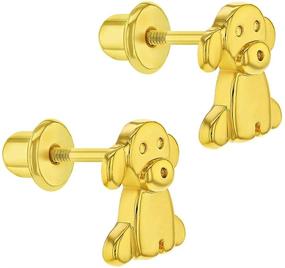 img 3 attached to 🐶 Adorable Gold Plated Puppy Dog Safety Screw Back Earrings for Toddlers and Little Girls - Perfect Animal Jewelry Gift for Dog Loving Children - Affordable and High-Quality Screw Backs for Kids