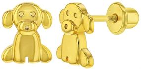 img 4 attached to 🐶 Adorable Gold Plated Puppy Dog Safety Screw Back Earrings for Toddlers and Little Girls - Perfect Animal Jewelry Gift for Dog Loving Children - Affordable and High-Quality Screw Backs for Kids