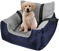 fareyy dog car seat: comfy and secure travel bed with storage pocket for small dogs or cats - includes safety leash logo