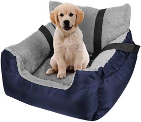 img 4 attached to Fareyy Dog Car Seat: Comfy and Secure Travel Bed with Storage Pocket for Small Dogs or Cats - Includes Safety Leash