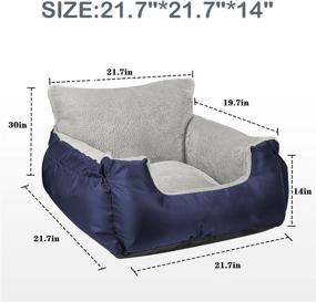 img 3 attached to Fareyy Dog Car Seat: Comfy and Secure Travel Bed with Storage Pocket for Small Dogs or Cats - Includes Safety Leash