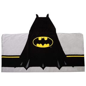 img 1 attached to 🦇 Batman Kids Soft Terry Cotton Hooded Towel Wrap – Ideal for Bath, Beach, and Pool Activities, 24 x 50", Black and Yellow