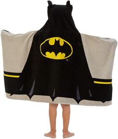 img 3 attached to 🦇 Batman Kids Soft Terry Cotton Hooded Towel Wrap – Ideal for Bath, Beach, and Pool Activities, 24 x 50", Black and Yellow