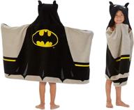 🦇 batman kids soft terry cotton hooded towel wrap – ideal for bath, beach, and pool activities, 24 x 50", black and yellow logo
