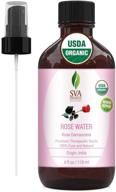 organic rose water facial toner (118 ml) - usda certified, 4 oz - pure, unrefined by sva organics - aromatherapy to reduce dark circles, pores, wrinkles - moisturizer for skin care logo