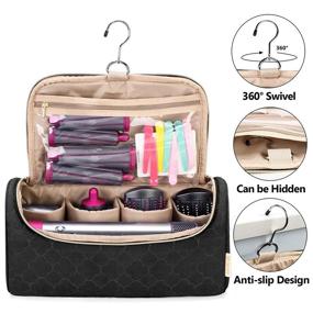 img 3 attached to YARWO Travel Case for Dyson Airwrap Complete Styler and Attachments - Portable Storage Bag with Hanging Hook for Hair Curler Accessories, Black (PATENTED DESIGN), Enhanced SEO