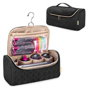 img 4 attached to YARWO Travel Case for Dyson Airwrap Complete Styler and Attachments - Portable Storage Bag with Hanging Hook for Hair Curler Accessories, Black (PATENTED DESIGN), Enhanced SEO