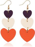 👂 jagucho leather earrings dangle: stylish lightweight heart earrings drop for women and teen girls logo