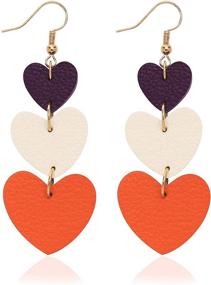 img 4 attached to 👂 Jagucho Leather Earrings Dangle: Stylish Lightweight Heart Earrings Drop for Women and Teen Girls