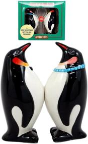 img 3 attached to 🐧 Ebros Gift Emperor Penguin Salt & Pepper Shakers Set - Ceramic Magnetic Figurine, Polar Opposites Design, 3"H