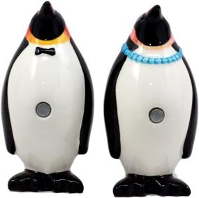 img 1 attached to 🐧 Ebros Gift Emperor Penguin Salt & Pepper Shakers Set - Ceramic Magnetic Figurine, Polar Opposites Design, 3"H