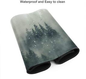 img 2 attached to 🌲 Vintage Retro Style Large Mouse Pad - Green Tree Misty Fir Forest Design for Ultimate Comfort and Precision - Extended Multipurpose Computer Game Mouse Mat