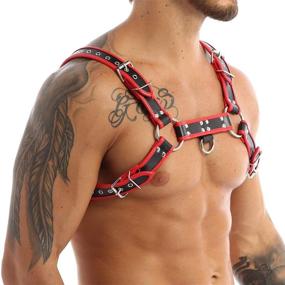 img 3 attached to 👔 Men's Clubwear Accessories: Adjustable Leather Harness for Enhanced Style and Comfort