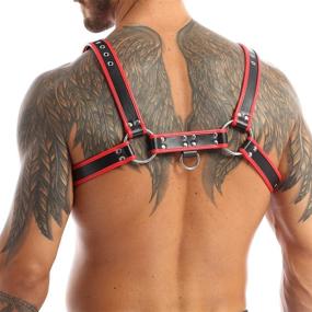 img 2 attached to 👔 Men's Clubwear Accessories: Adjustable Leather Harness for Enhanced Style and Comfort