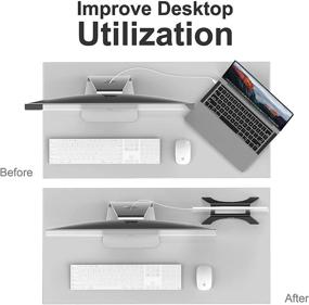 img 1 attached to 🖥️ TOPGO Vertical Laptop Stand: Space-Saving & Firmly Stable MacBook Holder for Organized Work & Home Office – Black