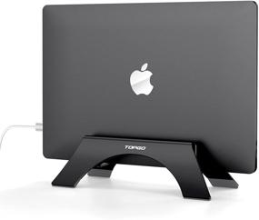 img 4 attached to 🖥️ TOPGO Vertical Laptop Stand: Space-Saving & Firmly Stable MacBook Holder for Organized Work & Home Office – Black