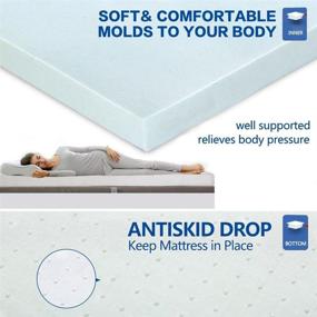 img 1 attached to 💤 CottonHouse Cool Gel 3 Inch Memory Foam Mattress Topper Queen Size: Optimized Comfort and Support with Removable Soft Cover and Pressure Relief