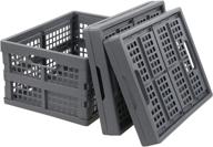 📦 convenient and durable nesmilers 3 packs plastic collapsible crates - 15 l foldable bins for easy storage and transportation logo