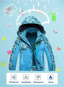 img 3 attached to FARVALUE Kid's Winter 3-in-1 Rain Jacket: Warm, Waterproof, Windproof Hooded Ski Snow Coat for Boys & Girls - Sky Blue