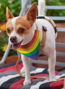 img 2 attached to 🌈 LGBT Pride Rainbow Dog Bandana - Rainbow Dog Accessories for Stylish Dog Pride Outfits - Dog Bandana Scarf for Dogs Bib