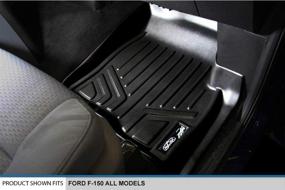 img 2 attached to 🚗 MAXLINER 2 Row Floor Liner Set for 2011-2014 Ford F-150 SuperCab with Flow Center Console - Black