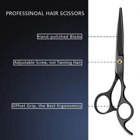 img 1 attached to Professional Hair Cutting Scissors Kit with Tooth Shears & Straight Scissors - Home Hair Cutting Shear for Women, Men, and Kids - Ideal Gift for Friends and Family