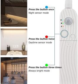 img 3 attached to 💡 Motion Sensor LED Strip Lights for Closet, Wardrobe, Kitchen - 3000K Warm White - Under Cabinet Lighting for Counters, Bathrooms, Hallways, and Stairs (1M)