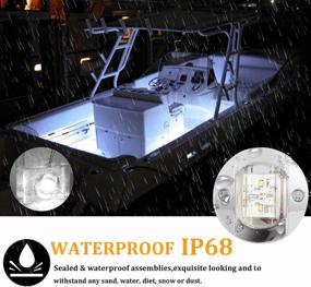 img 2 attached to 🚤 PSEQT 3'' Marine Boat Interior Lights: Waterproof Deck LED Courtesy Lights for Night Fishing - 12V Surface Mount, White Stern Transom Anchor Light (2PCS)