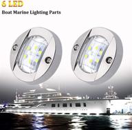 🚤 pseqt 3'' marine boat interior lights: waterproof deck led courtesy lights for night fishing - 12v surface mount, white stern transom anchor light (2pcs) логотип