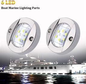 img 4 attached to 🚤 PSEQT 3'' Marine Boat Interior Lights: Waterproof Deck LED Courtesy Lights for Night Fishing - 12V Surface Mount, White Stern Transom Anchor Light (2PCS)
