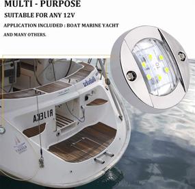 img 3 attached to 🚤 PSEQT 3'' Marine Boat Interior Lights: Waterproof Deck LED Courtesy Lights for Night Fishing - 12V Surface Mount, White Stern Transom Anchor Light (2PCS)