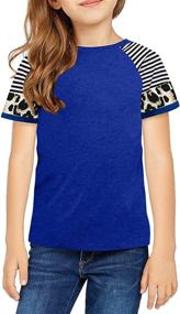 img 2 attached to 👚 ROSKIKI Girl's Color Block Loose Blouse Tunic Tee: Stylish & Comfortable for Ages 4-13