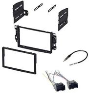 asc double din car stereo dash kit, wire harness, antenna adapter for gm pontiac vehicles, easy radio installation - compatible vehicle list included logo