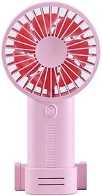 img 4 attached to 🌬️ Portable Handheld Fan with Cell Phone Holder - Adjustable Angle Wind, Mini USB Fan for Personal Desktop Use - 3 Speeds, Rechargeable Battery, Up to 7 Hours Battery Life - Ideal for Outdoor, Camping, Hiking, Office - Pink