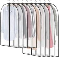 👗 premium set of 10 garment cover clothes protectors for storage & travel - full zipper suit bags for dresses, suits, coats - 5 x 40” & 5 x 47” sizes логотип