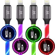 📱 4-pack mfi certified led iphone charger cables - 6-inch logo