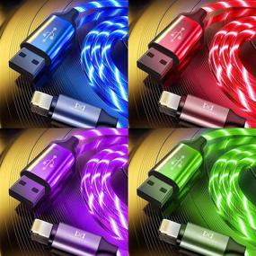 img 2 attached to 📱 4-Pack MFi Certified LED iPhone Charger Cables - 6-Inch