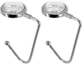 img 4 attached to 💎 TANOSII Purse Hook: Stylish Rhinestone Handbag Hangers for Table Desk - 2 Pack White