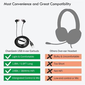 img 3 attached to CGS-W1B USB Earbuds with Microphone - Long 1.8M Cord, Ideal for Laptop, Desktop, Gaming & More!