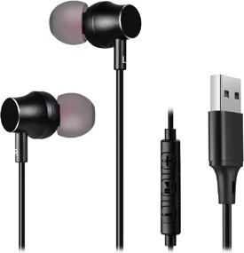 img 4 attached to CGS-W1B USB Earbuds with Microphone - Long 1.8M Cord, Ideal for Laptop, Desktop, Gaming & More!