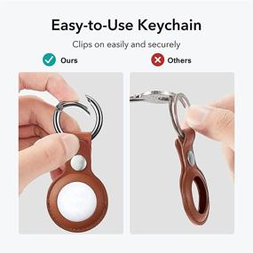 img 3 attached to Защитные аксессуары Keychain для AirTag из кожи