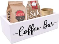 ☕ zingoetrie coffee bar box: wooden coffee station holder - farmhouse kitchen decor, rustic coffee bar wood organizer storage gift for coffee lover логотип