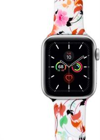 img 3 attached to BLOTOW Silicone Pattern Printed Sport Watch Bands - Compatible with Apple Watch Straps in 38mm, 42mm, 40mm, and 44mm Sizes - Replacement Bands for IWatch Series 6, 5, 4, 3, 2, 1, SE