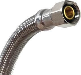 img 2 attached to Premium Braided Stainless Steel Dishwasher Hose with 90 Degree FGH Elbow, 6 Feet, Water Supply Line, Silver/Pewter Finish - DW72SSL