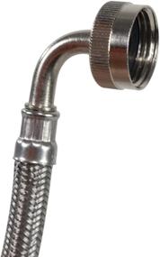 img 1 attached to Premium Braided Stainless Steel Dishwasher Hose with 90 Degree FGH Elbow, 6 Feet, Water Supply Line, Silver/Pewter Finish - DW72SSL