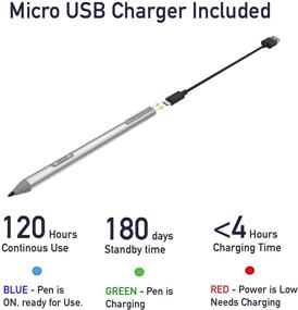 img 2 attached to USI Stylus Pen for Chromebook: 4096 Pressure Levels, Rechargeable Active Digital Pen | HP, ASUS, Lenovo | Palm Rejection