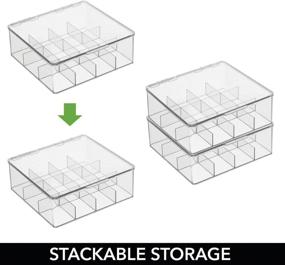 img 1 attached to 🍵 mDesign Plastic Stackable Tea Bag Organizer Storage Bin - Clear, Perfect for Cabinets, Countertops, Pantry – Holds Beverage Bags, Cups, Pods, Packets, Condiment Accessories