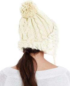 img 2 attached to 🎩 Zecmos Women's Winter Skull Beanie Hat - Faux Fur Knit Ski Cap with Warm Fleece, Soft Ear Flaps